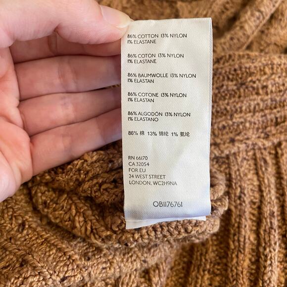 Free People On Your Side Cable Knit Sweater Womens Size XS Brown Boho Comfy - Picture 7 of 7